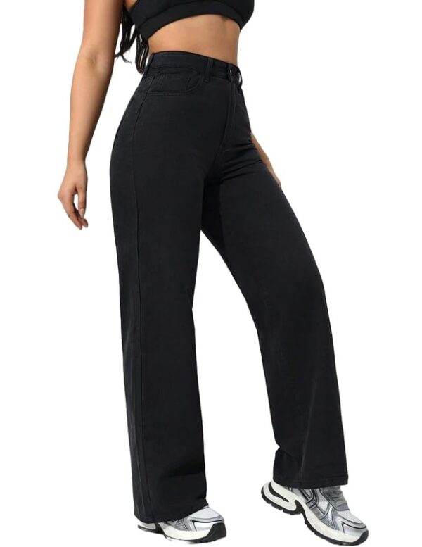 Women's Relaxed Fit High Rise Jeans || Woman Jean's || Women Baggy Jeans || Jean's for Women(Black)