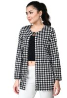 Women Longline Full Sleeve White, Black Shrug