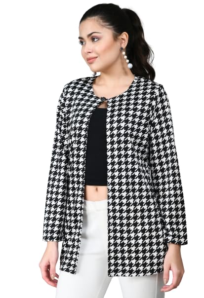 Women Longline Full Sleeve White, Black Shrug