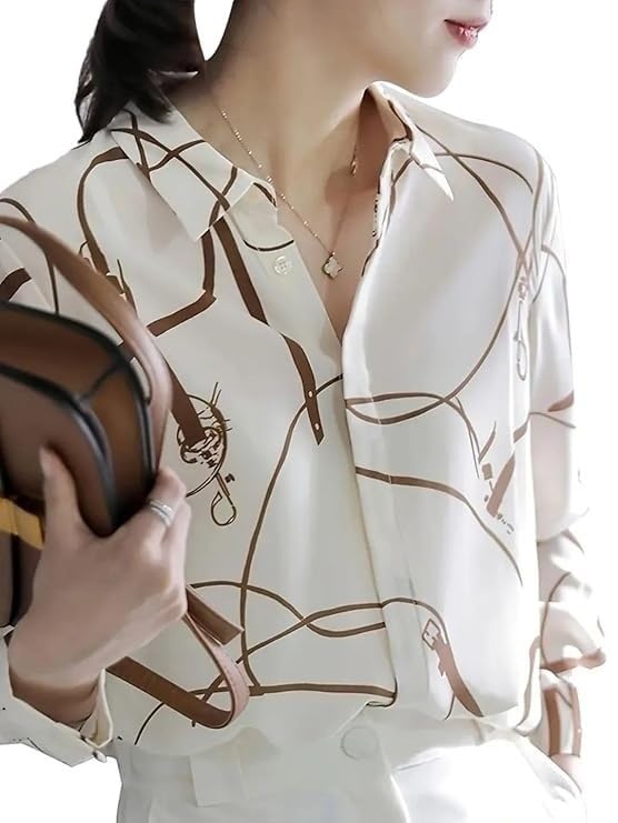 Women's Floral Printed Button Down Western Shirt with Collar Neck and Rolled-Up Long Sleeves in Relaxed Fit