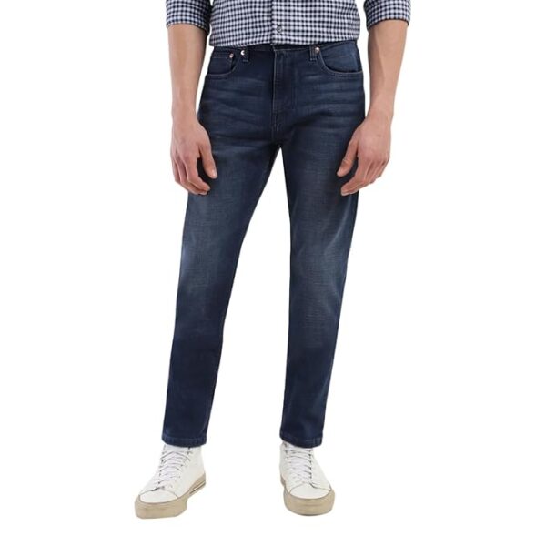 Men's Slim Tapered Fit Mid Rise Blue Jeans