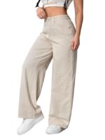 Women's Jeans |Women Jeans Baggy |Women Jeans High Waist(Cream)
