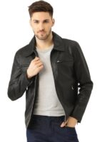 Men's Black Solid Jacket