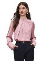 Top for Women Regular Fit Latest Stylish Office Wear Western Top(Pink)
