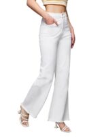 Women's Bootcut Fit High Rise Jeans(White)