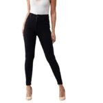 Black Women's Skinny High Rise Regular Stretchable Denim Jeans