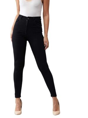 Black Women's Skinny High Rise Regular Stretchable Denim Jeans