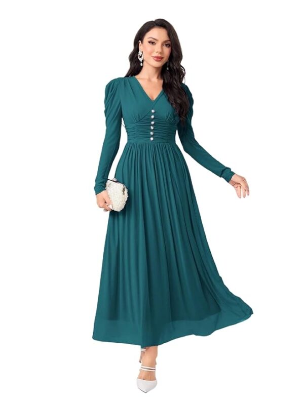 Stylish One Piece Long Maxi Dress for Women (Teal)
