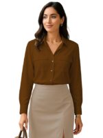 Shirt for Women Stylish | Long Shirt for Women | Oversized Shirt for Women | Women Shirt (Brown)