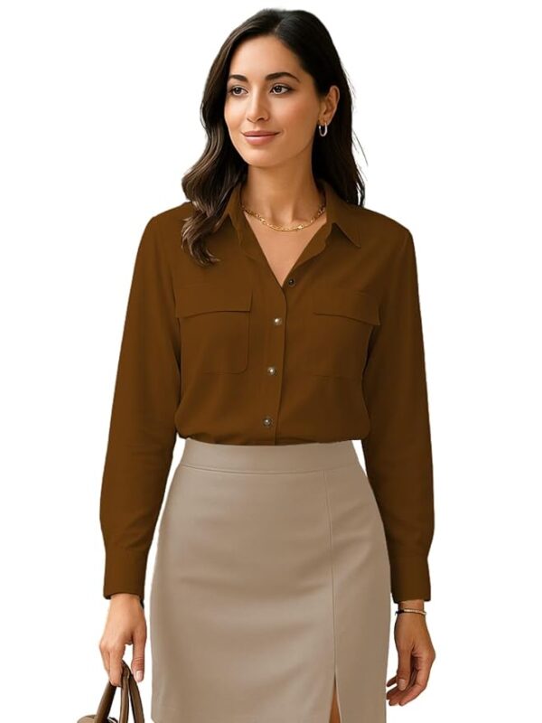 Shirt for Women Stylish | Long Shirt for Women | Oversized Shirt for Women | Women Shirt (Brown)
