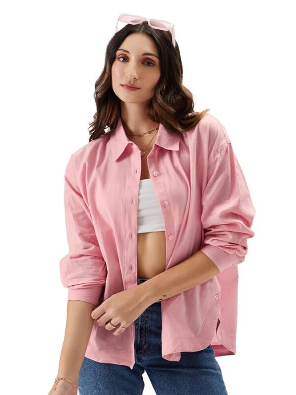 Pink Women and Girls Loose fit Full Sleeve Cotton