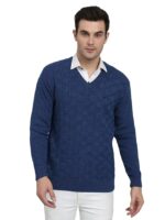 Men's Winterwear Woolen Striped Sweaters(Navy)