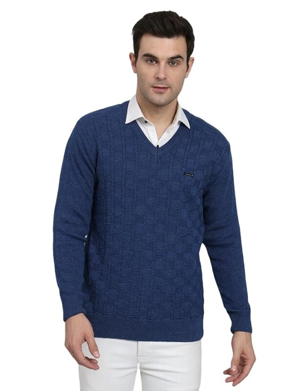 Men's Winterwear Woolen Striped Sweaters(Navy)
