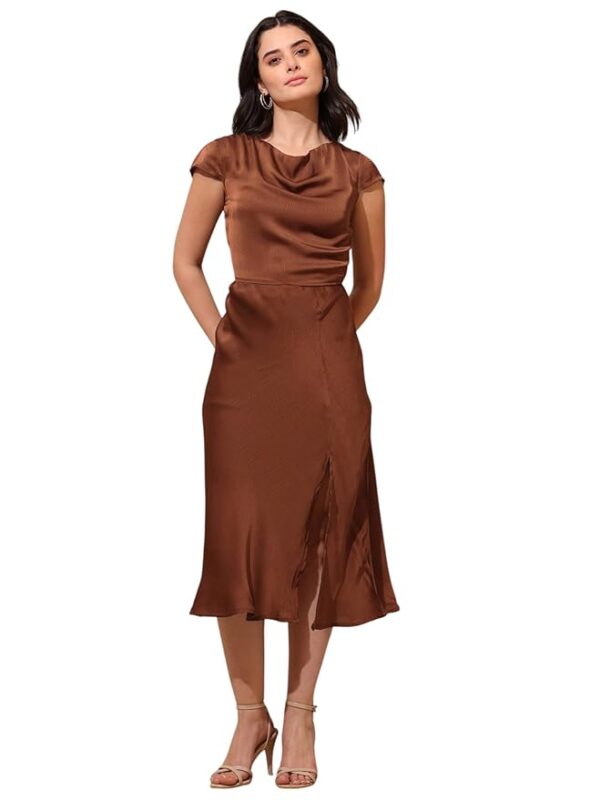 Women’s Cowl Neck Silk Blend Dress