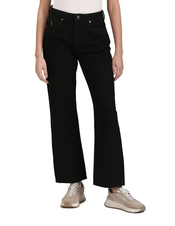 Women's Straight Fit High Rise Black Jeans