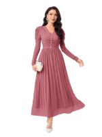 Stylish One Piece Long Maxi Dress for Women (Pink)