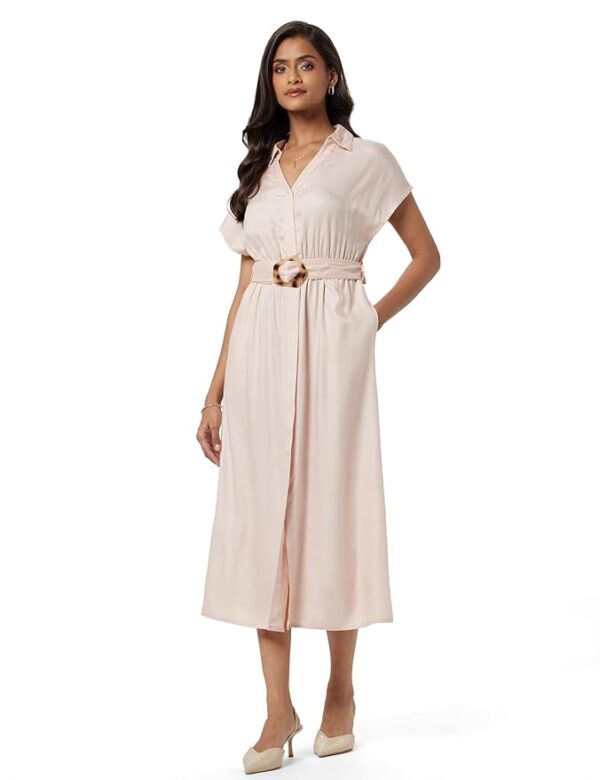 Women's Rayon Classic Maxi Dress(Pink)