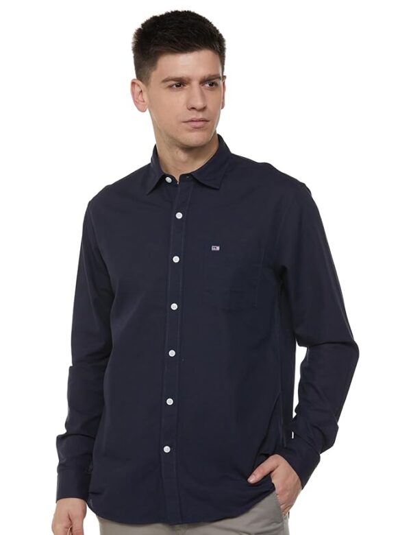 Men's Solid Slim Fit Shirts(Navy)