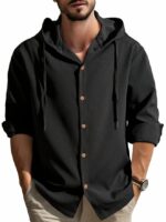 Men Relax Fit Hooded Shirt