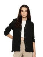 Women Black Color Woolen Sweater