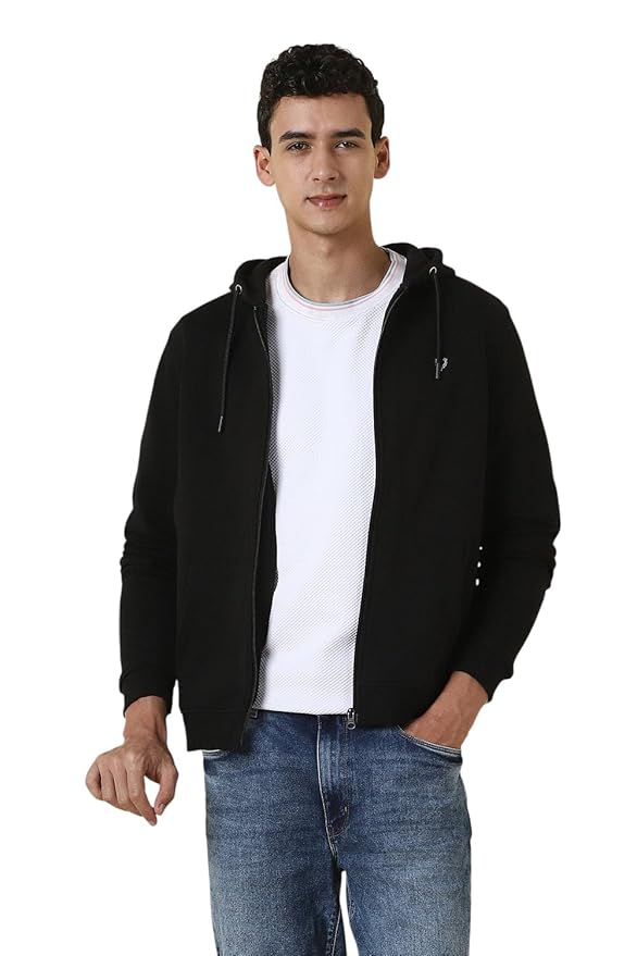 Men's Sweatshirt with Hoodie(Black)