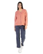 Women's Woolen Self Design V-Neck Buttoned Winter Wear Full Sleeve Sweater Fully Warm with Side Pockets Stylish Cardigan