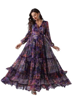 Dress for Women || Western Dresses for Women || One Piece Maxi Dress (Blue)