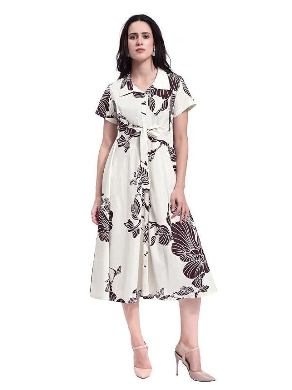 Women’s Maxi Cotton Blend Dress(White)