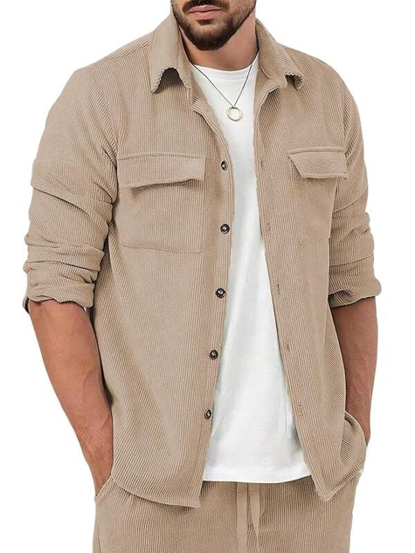 Men Polyester Casual Regular Fit Shirts(Khakhi)