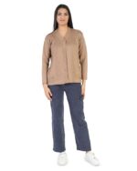 Women's Woolen Self Design V-Neck Buttoned Winter Wear Full Sleeve Sweater Fully Warm with Side Pockets Stylish Cardigan