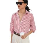 Women Striped Regular Fit Shirt - Stylish and Comfortable Casual Wear | Classic Stripes Design(Pink)