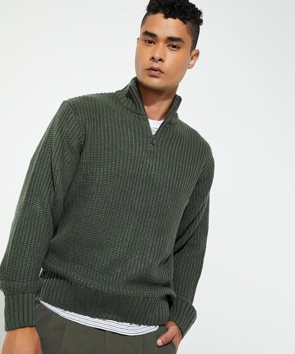 Men's Acrylic Casual Sweaters(Green)