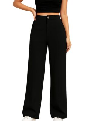 Black Women's High Waist Formal Trousers | Formal Pants | Office Wear