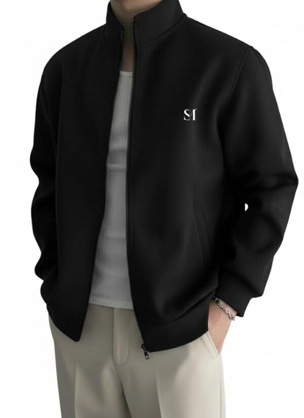 Casual Jacket for Men | Regular Fit Stand Up Collar Zip Closure Casual Sweatshirt | Regular Wear, Travel Layering Warm Hoodie