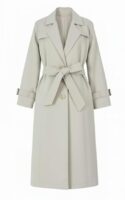 Women's Double-Breasted Trench Coat long. knee length full Sleeve. Belt Self Tie