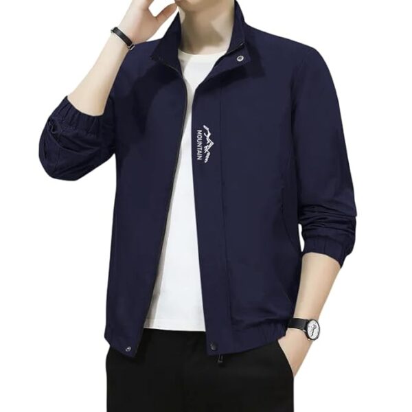 Men's Bomber Jacket | Lightweight Casual Zip-Up Jacket | Stylish Slim Fit Outerwear(Navy)