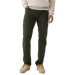 Men’s Straight Fit Mid Rise Heavily Washed Denim Jeans(Olivegreen)
