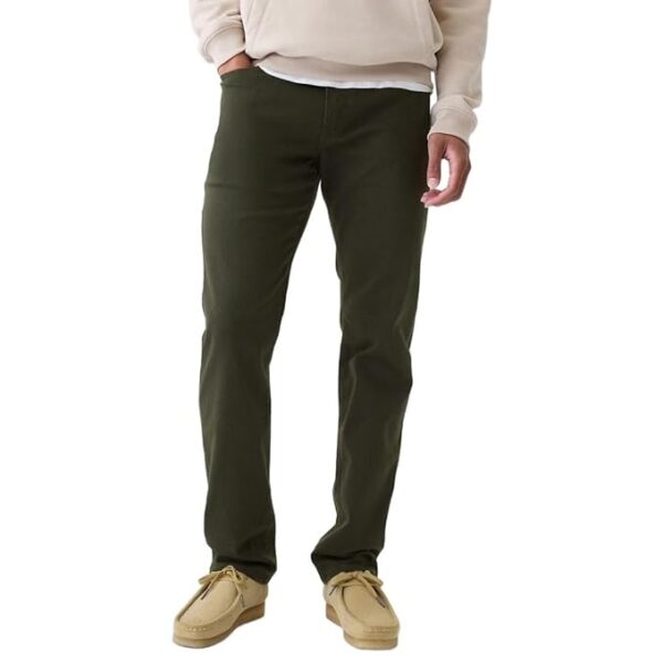 Men’s Straight Fit Mid Rise Heavily Washed Denim Jeans(Olivegreen)