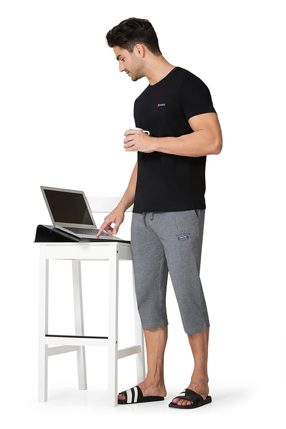 Men's Regular Fit Mid Rise Pants(Grey)