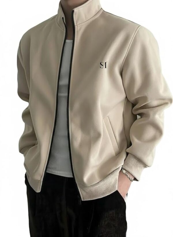 Casual Jacket for Men | Regular Fit Stand Up Collar Zip Closure Casual Sweatshirt | Regular Wear, Travel Layering Warm Hoodie