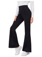 Women's Bell Bottom High Waist Trouser, Elastic Flared Bootcut Pants, Stretchy Parallel Leg for Casual Office Work wear