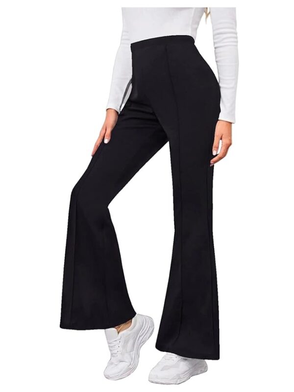 Women's Bell Bottom High Waist Trouser, Elastic Flared Bootcut Pants, Stretchy Parallel Leg for Casual Office Work wear