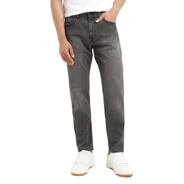 Men's Slim Tapered Fit Mid Rise Black Jeans