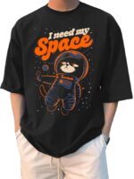Half Sleeve Oversized Cotton blend Round Neck Drop Shoulder Printed Men's T-Shirt