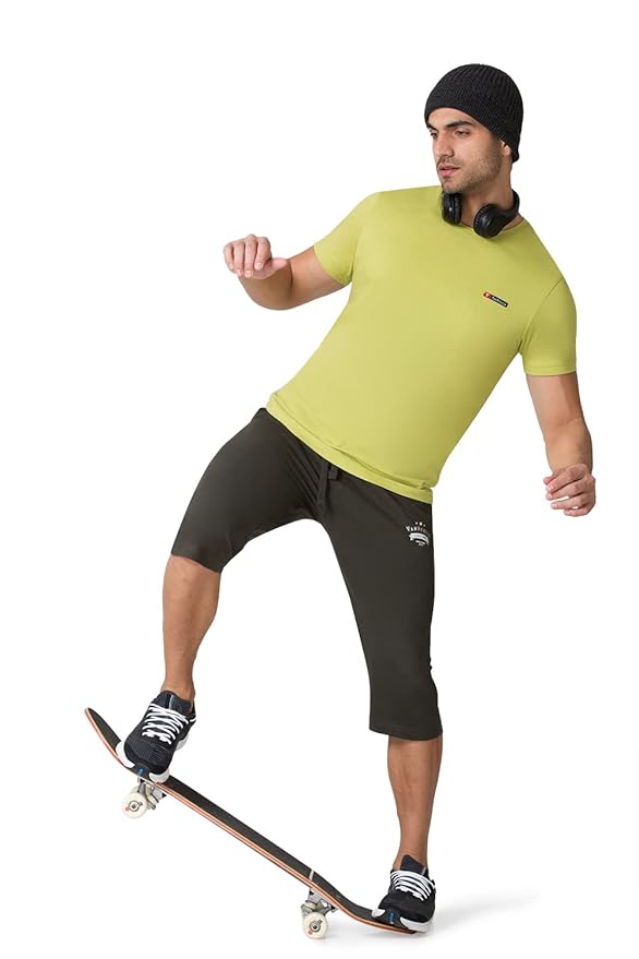 Men's Regular Fit Mid Rise Pants(Moss Green)