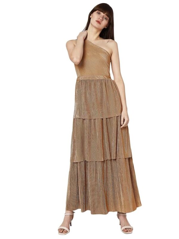 Women One Shoulder Tiered Maxi Dress
