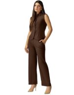 Lycra Co Ord Set for Women, Co ord Set for Women Stylish( Brown)