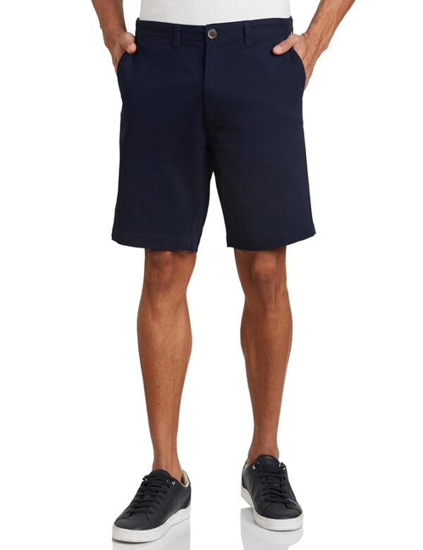 Men's Cotton Rich Stretchable Regular Fit Chino Shorts |Slant Pockets(Navy)