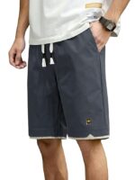 Men Shorts Cotton Casual (Shorts-35-38)(Grey)
