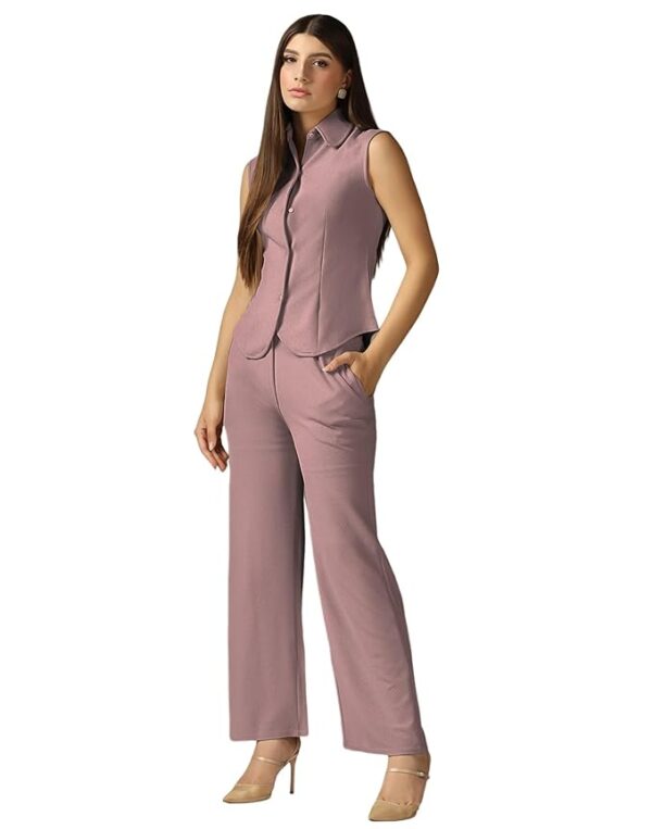 Lycra Co Ord Set for Women, Co ord Set for Women Stylish(Mauve)